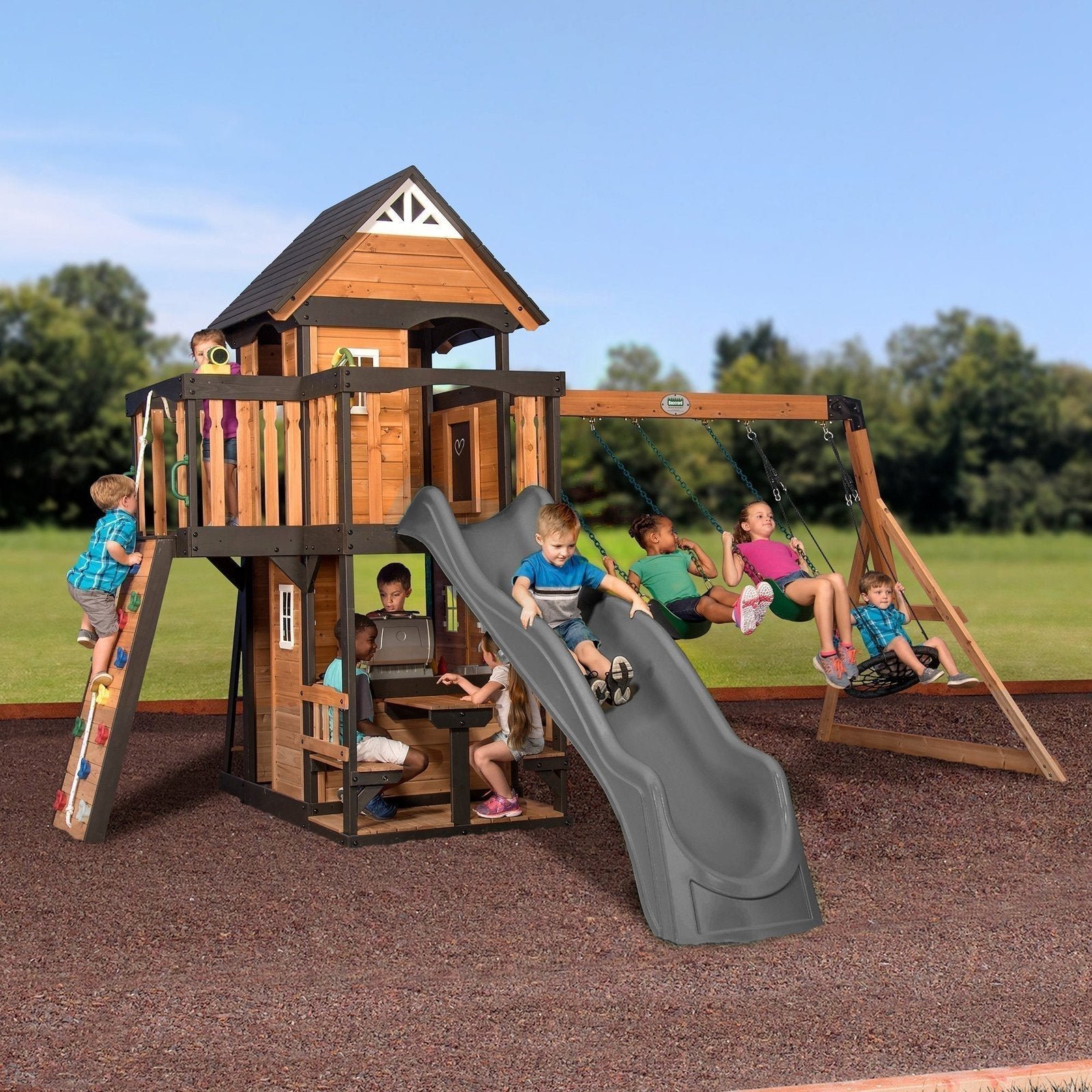 CanyonCreekGrayMain_b9bcc717-75bc-4122-a4f8-8e9254b01ab9-1.jpg Canyon Creek Swing Set - Image 1